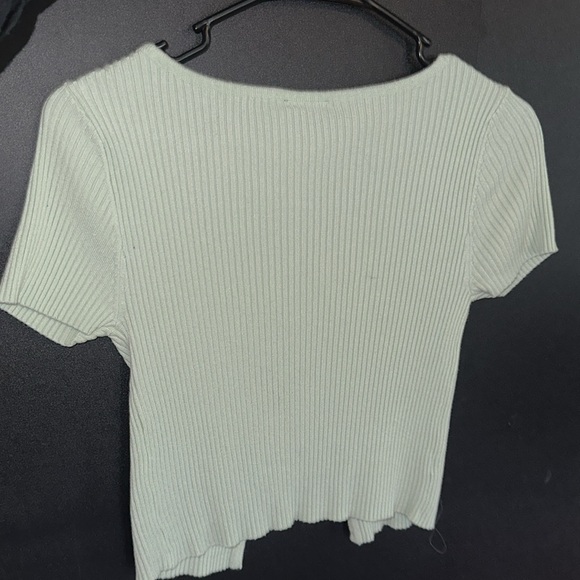 Rue 21 Size Small Mint Green Ribbed Front Double Tie Crop Top - Picture 5 of 5
